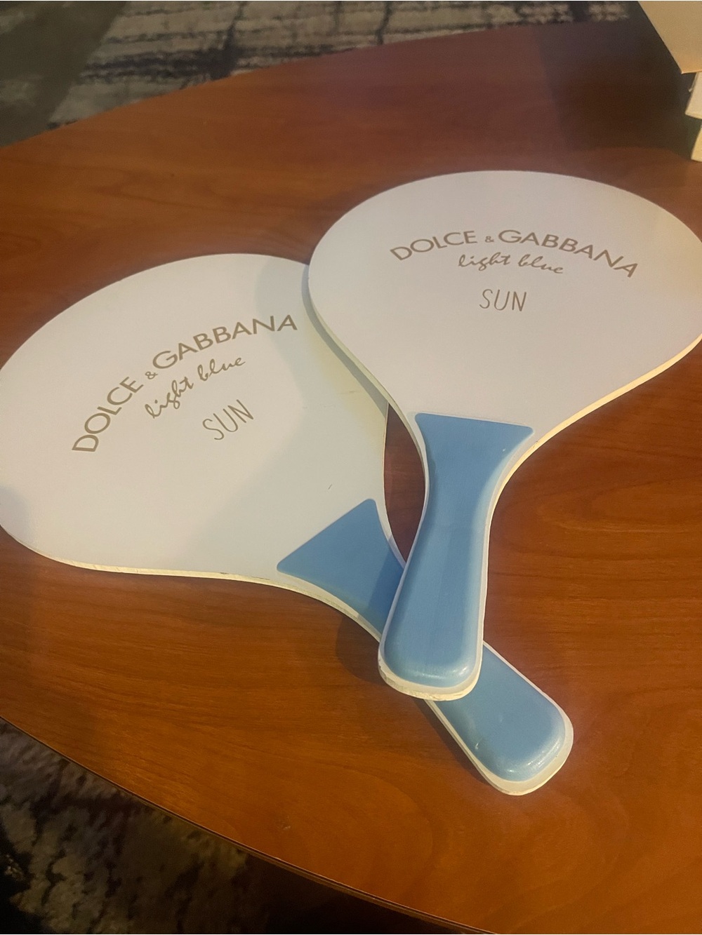 Dolce & Gabbana White Paddle with Gold Lettering